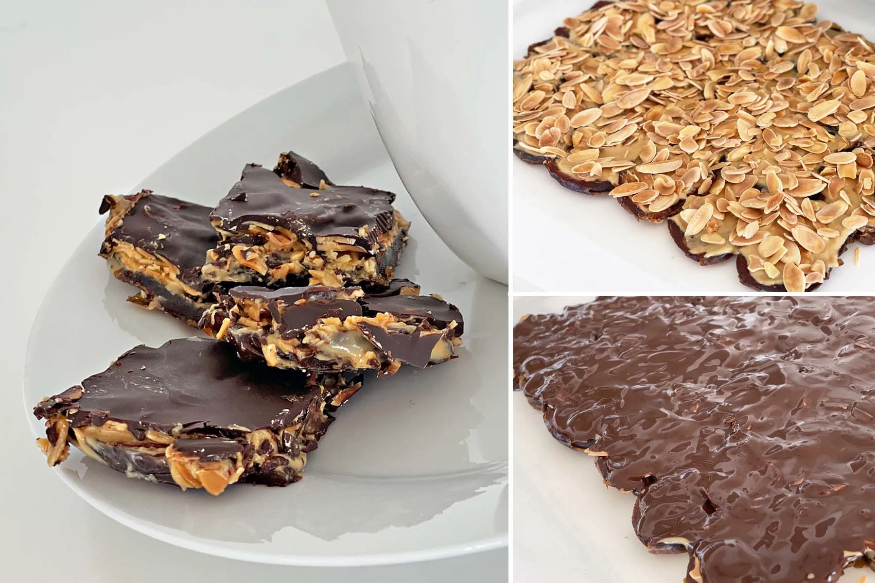 Salted Dark Chocolate Almond-Date Bark