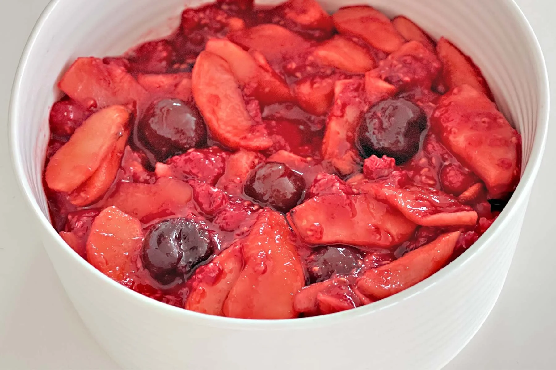 Nola's Roast Apples with Cherries + Raspberries