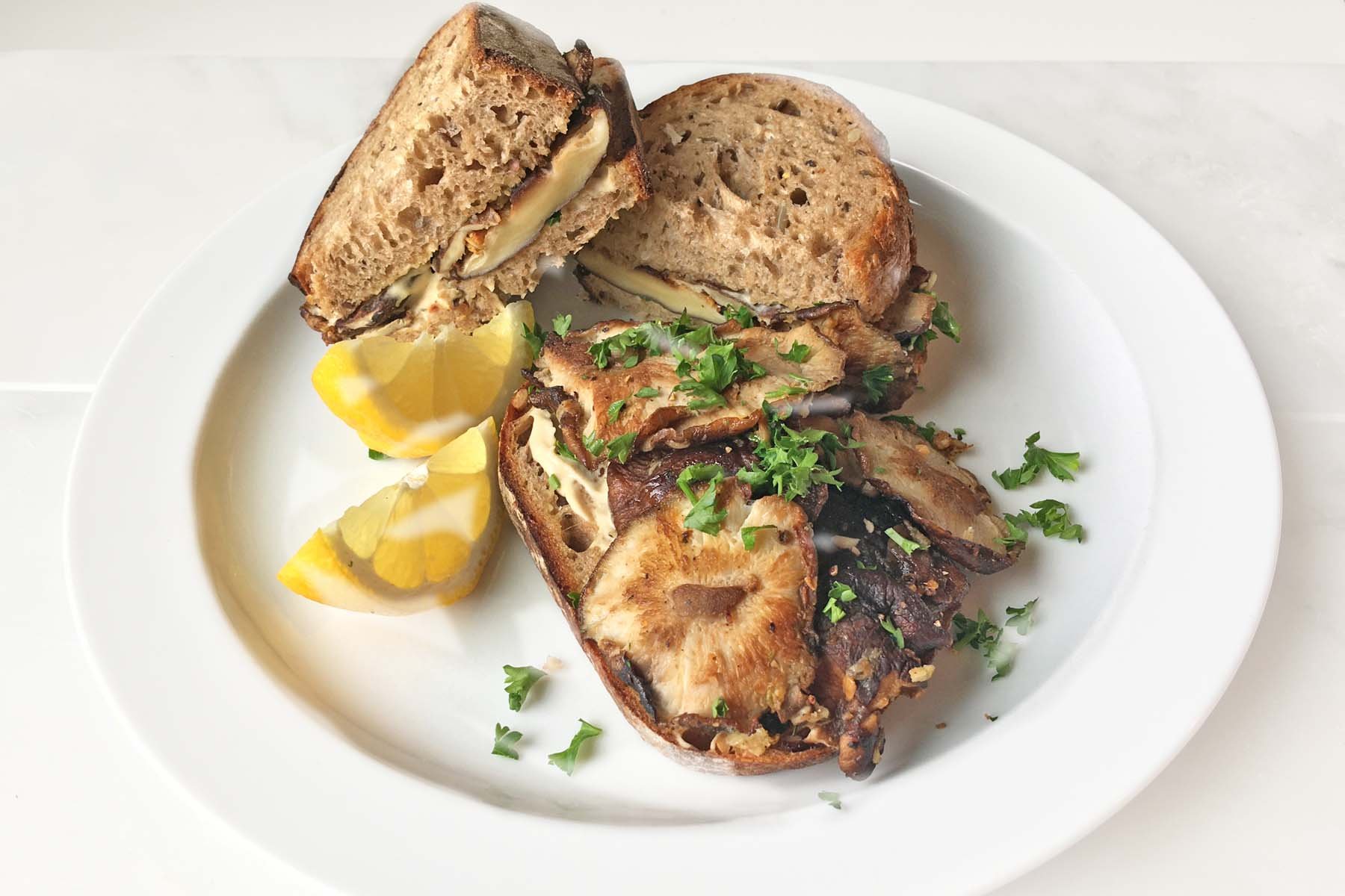 Garlicky Mushrooms on Toast