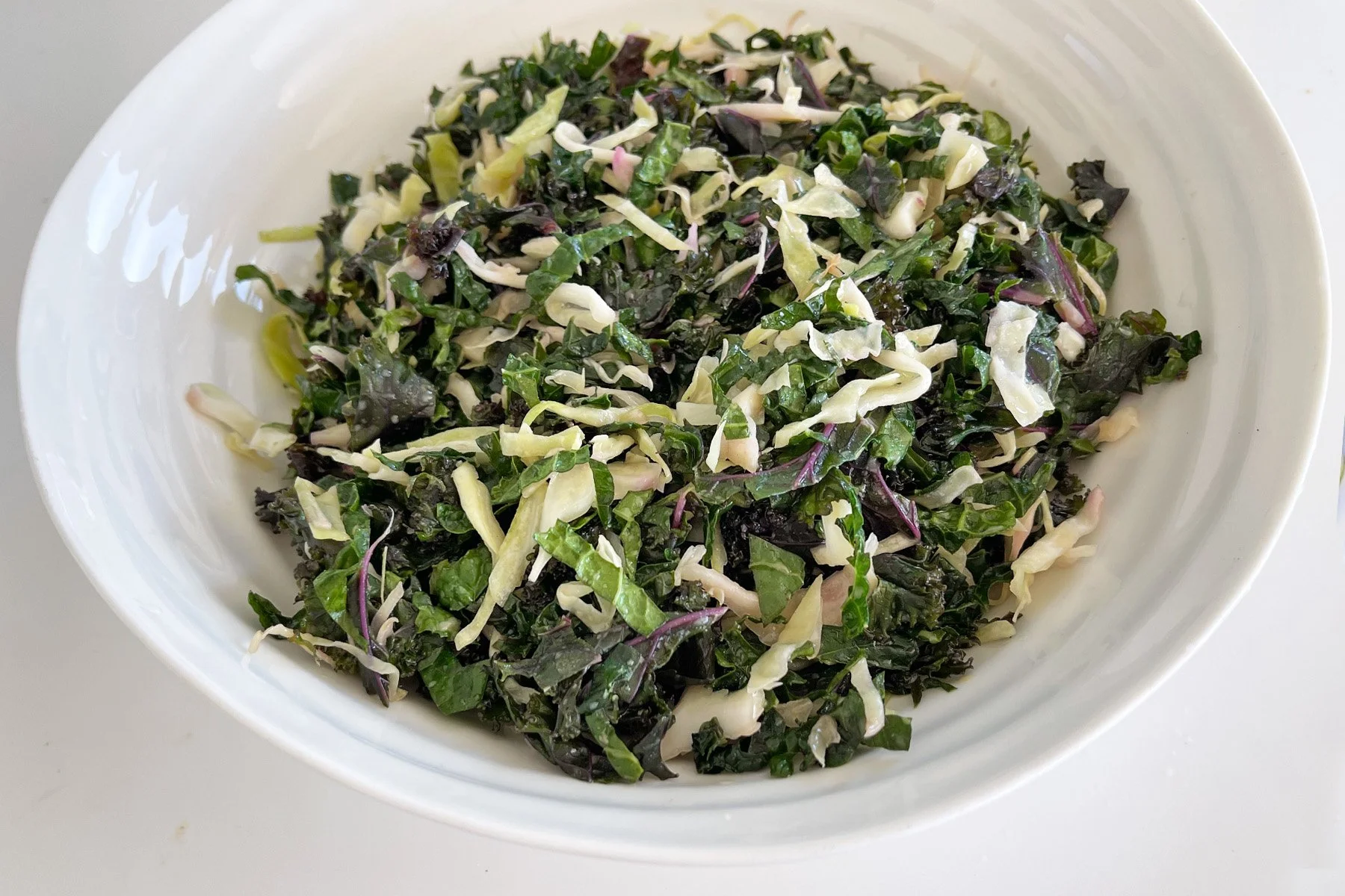 5-Minute Crunchy Kale + Cabbage Slaw
