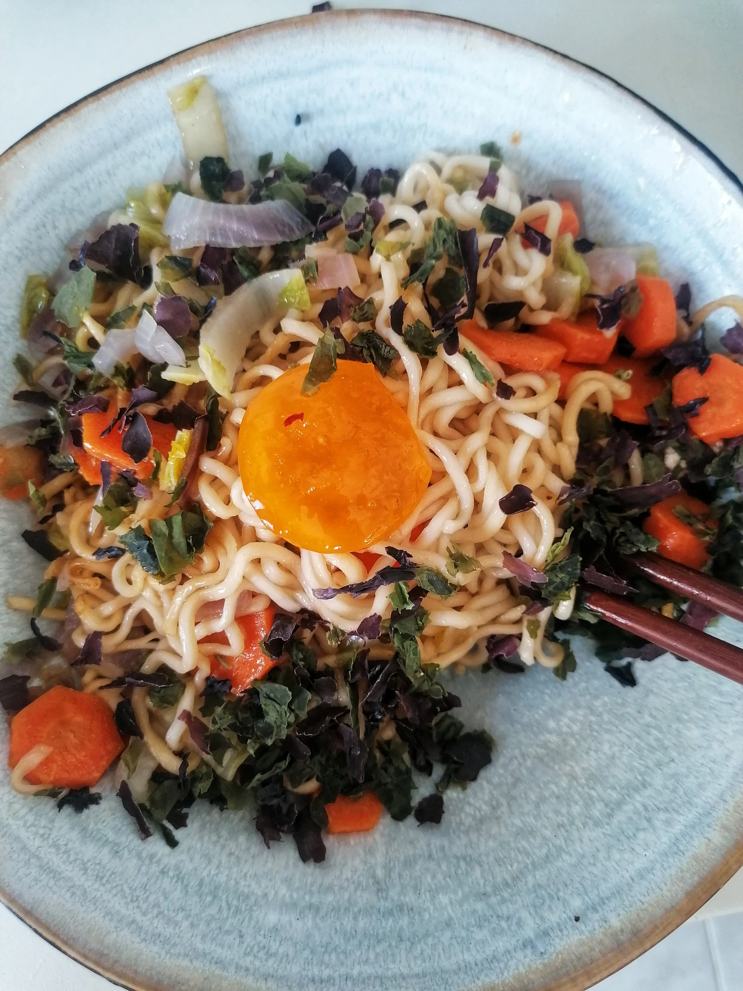 Pâtes à l'oeuf confit