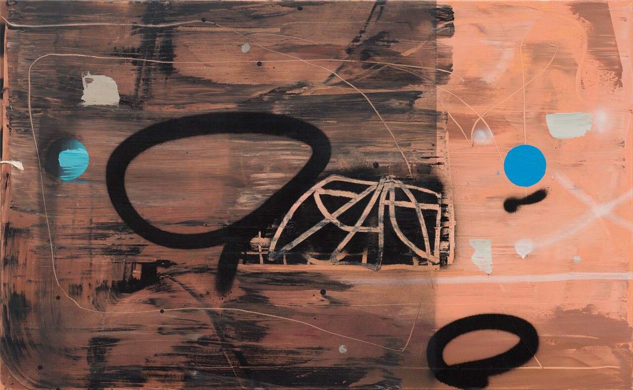 Alluvium Lines II . acrylic and ilmenite on canvas . 70 x 110 cm