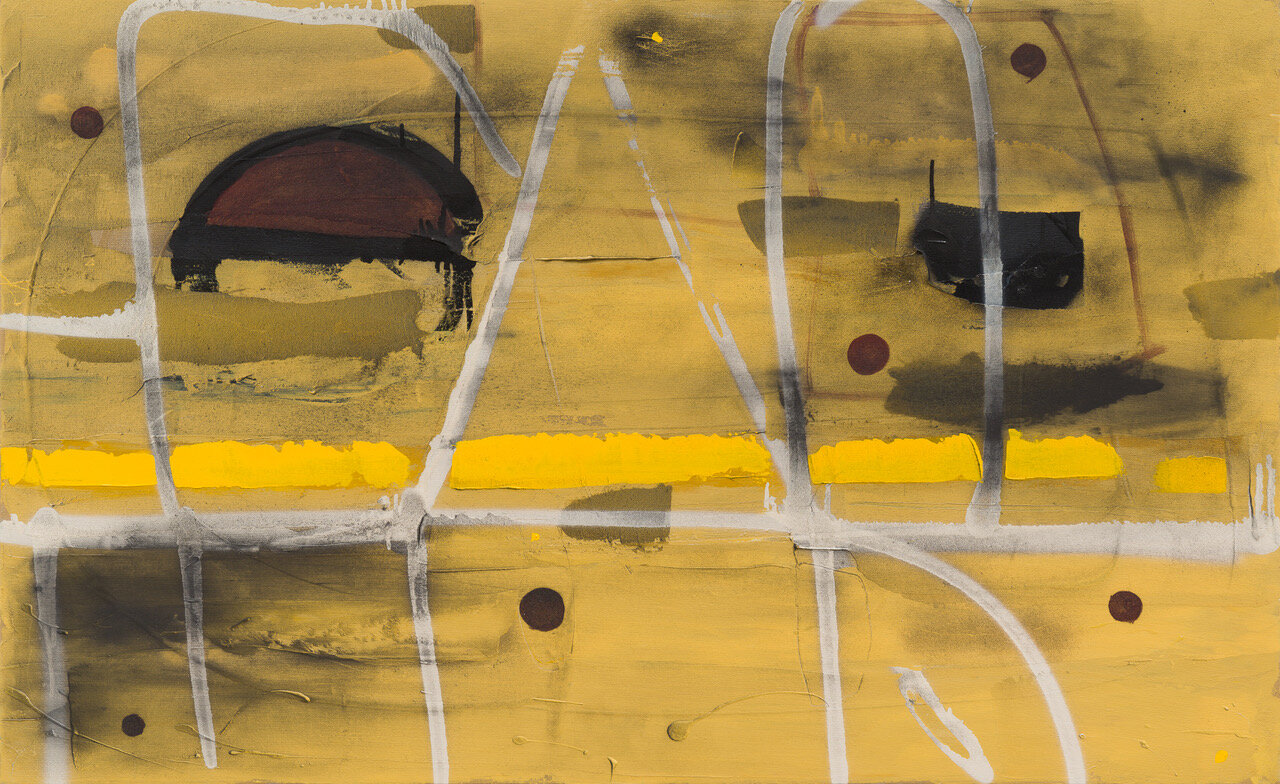Alluvium Lines III . acrylic and ilmenite on canvas