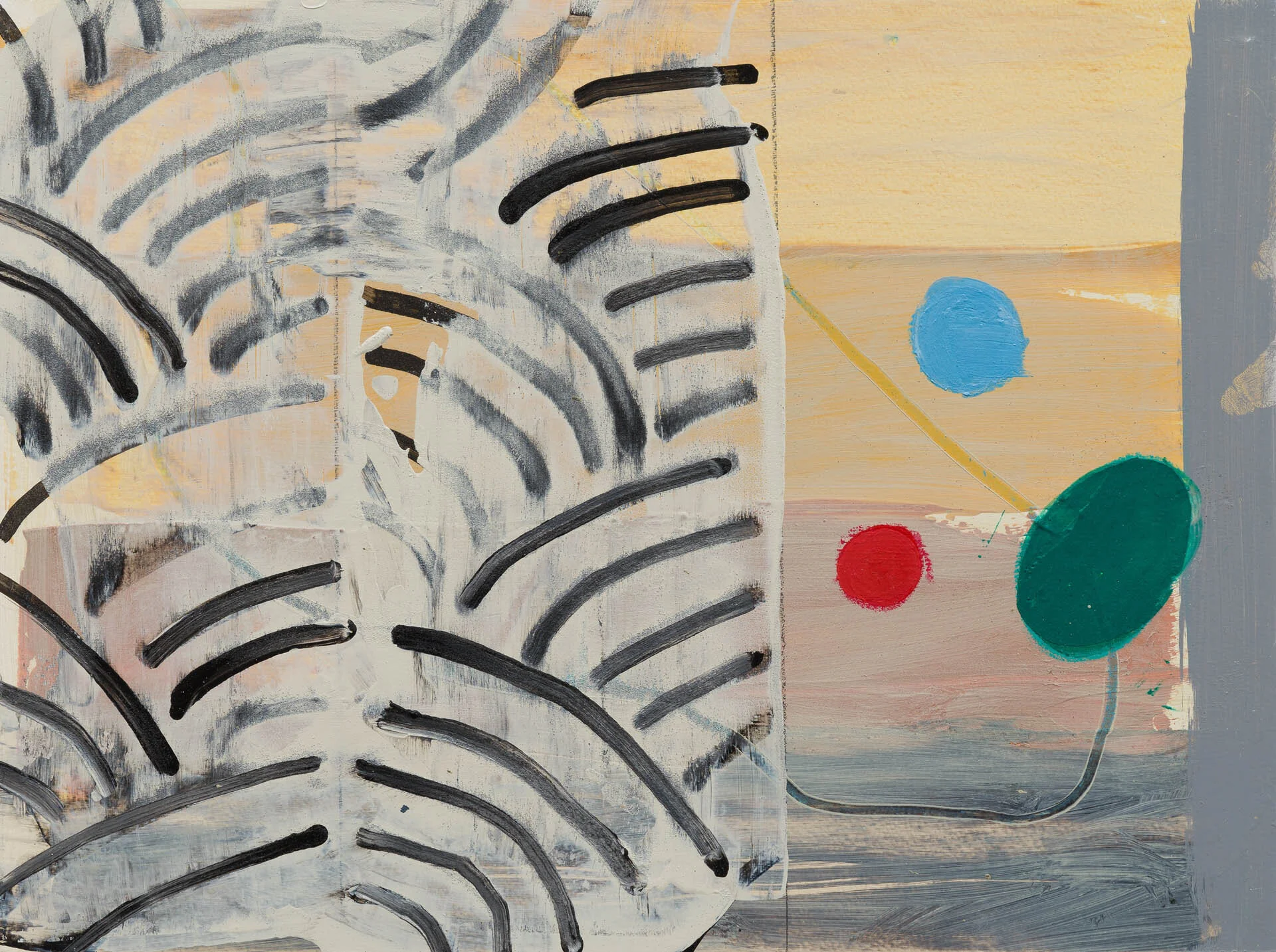 Map Walk 19 . acrylic and ilmenite on panel . 30 x 40 cm