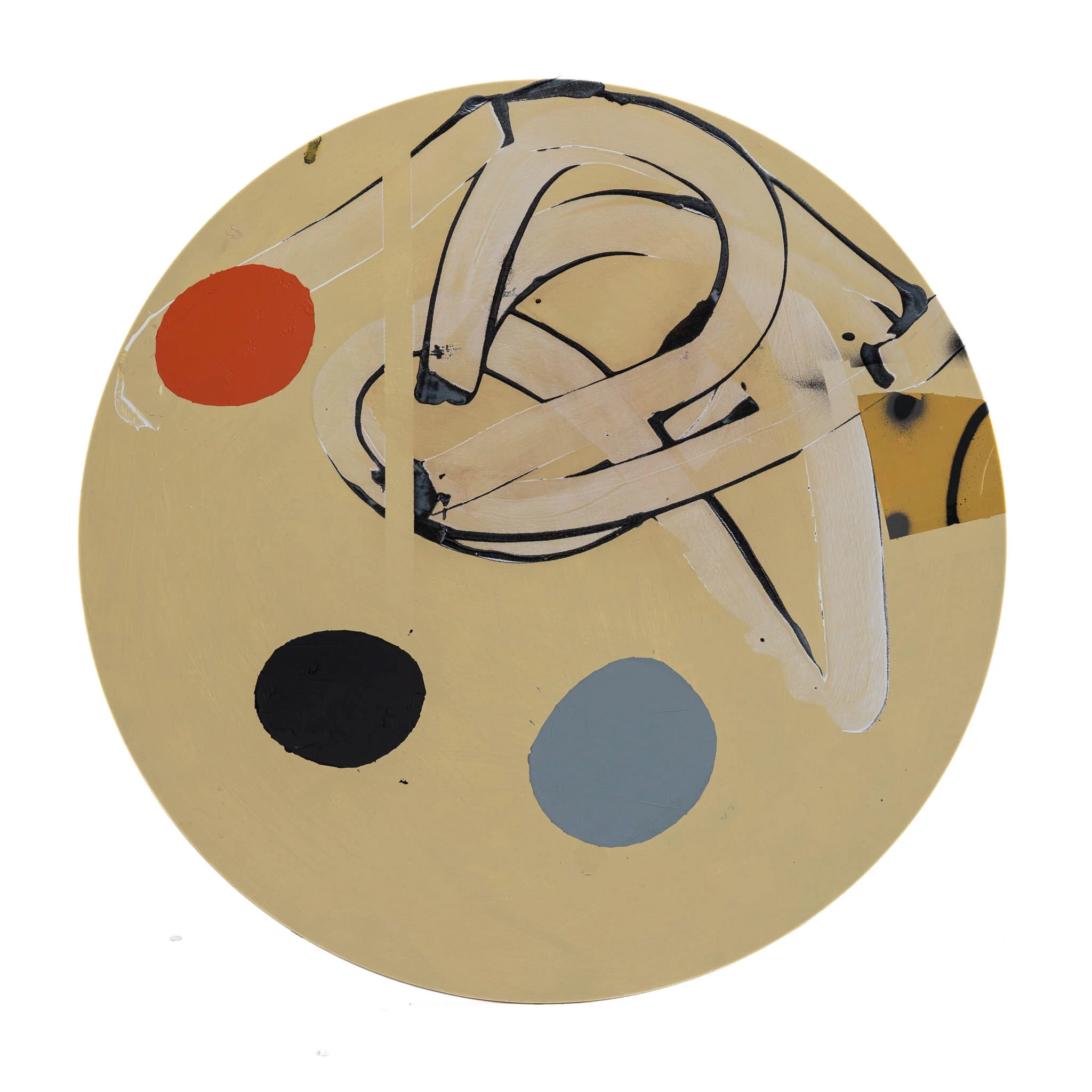 Sand Loop . acrylic and ilmenite on panel . 80 cm