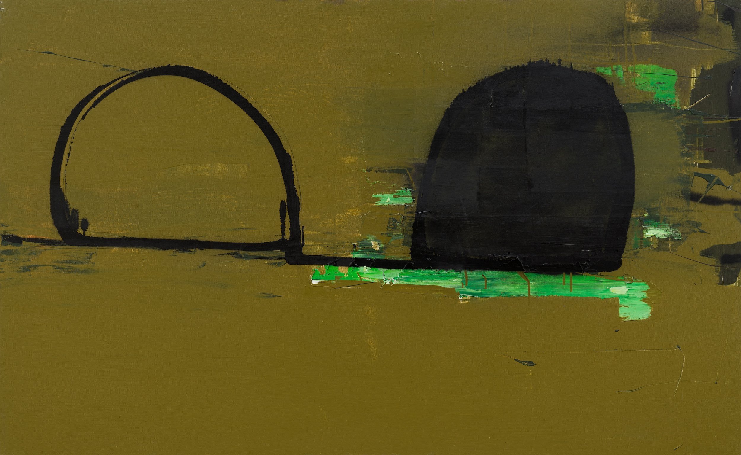 Hemispheres+%28Green%29+acrylic+and+ilmenite+on+canvas+100x160cm.jpg