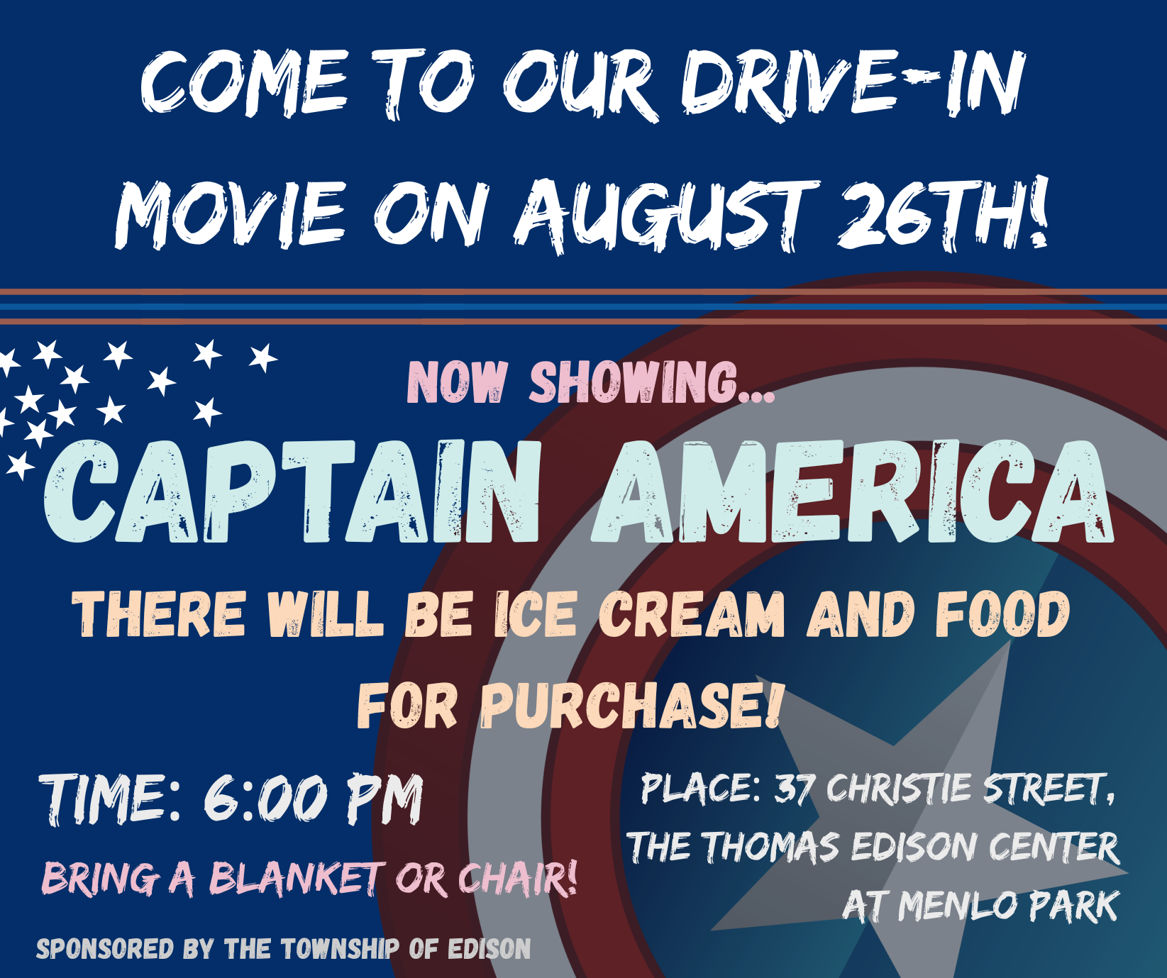 Sponsored by the Township of Edison: drive-in movie!