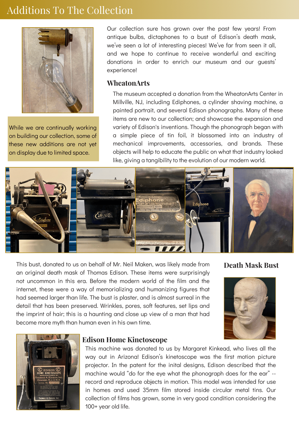 Museum News — Thomas Edison Center at Menlo Park