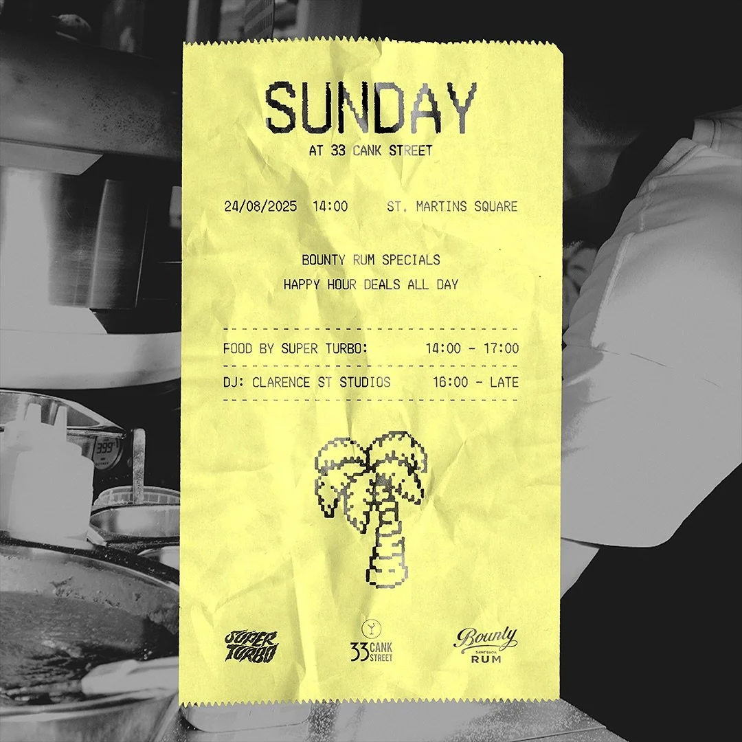 BANK HOL SUNDAY ✅ 

We have a treat lined up 
-street food by those fabulous @superturbouk bois 
-sunset terrace vibes with music by @clarencestreetstudios 
-Bounty Rum cocktail specials 
-Happy Hour cocktail all day 

#cocktails #cocktail #mixologis