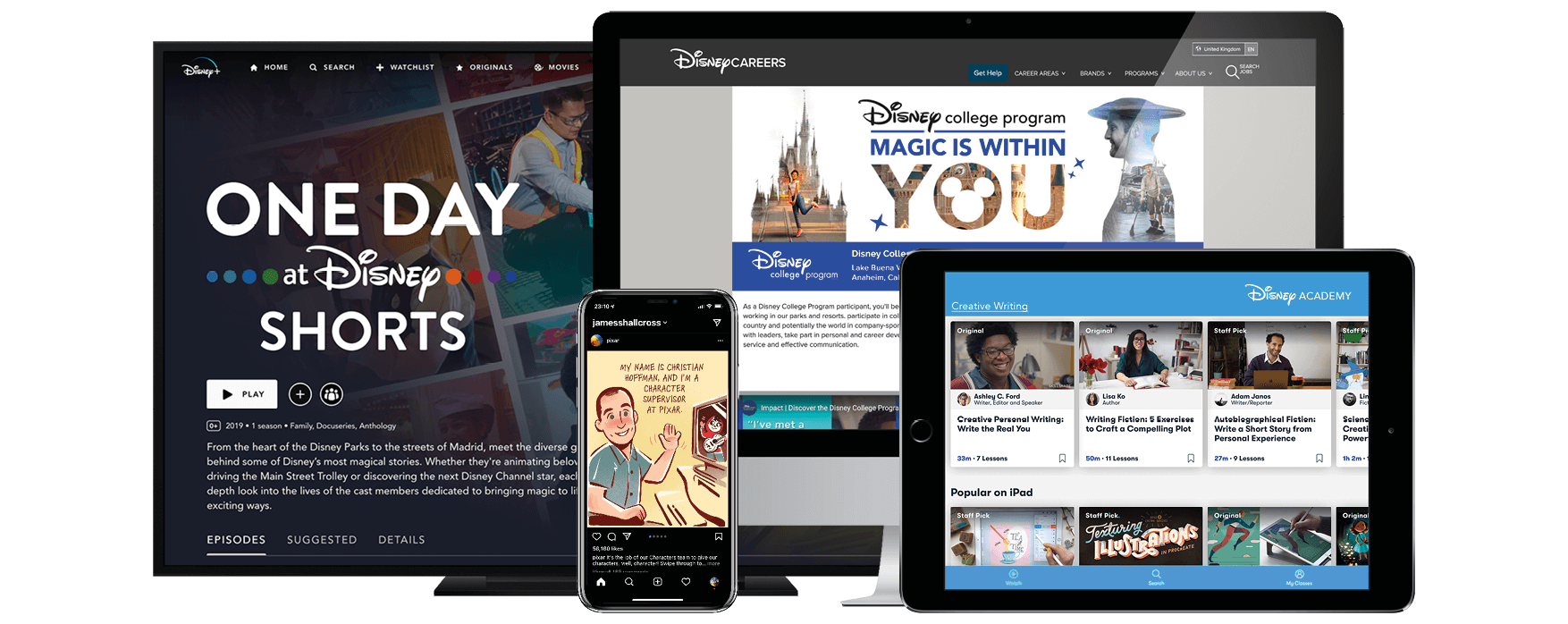 Disney has some great platforms for people to see behind the scenes and what it’s like to work there. We could expand on this and teach a range of topics like creative writing, animation or public speaking. Giving people the confidence to try new th