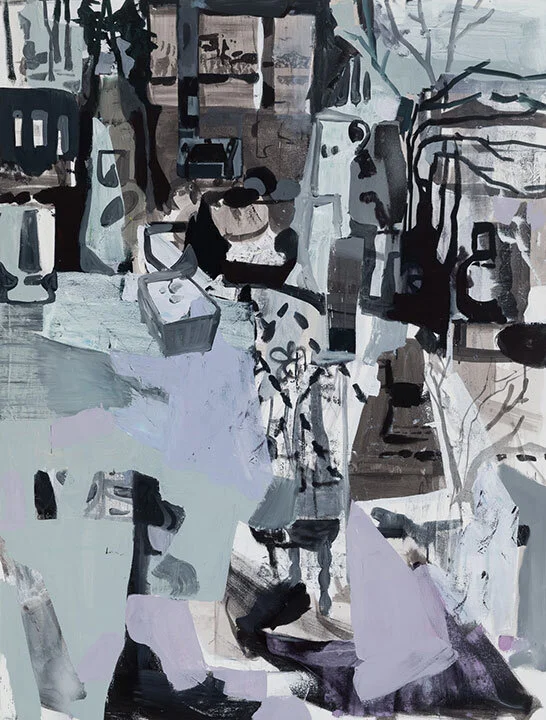   Double Negative,  2019  oil, acrylic and spray paint on canvas  58 in. x 44 in. 