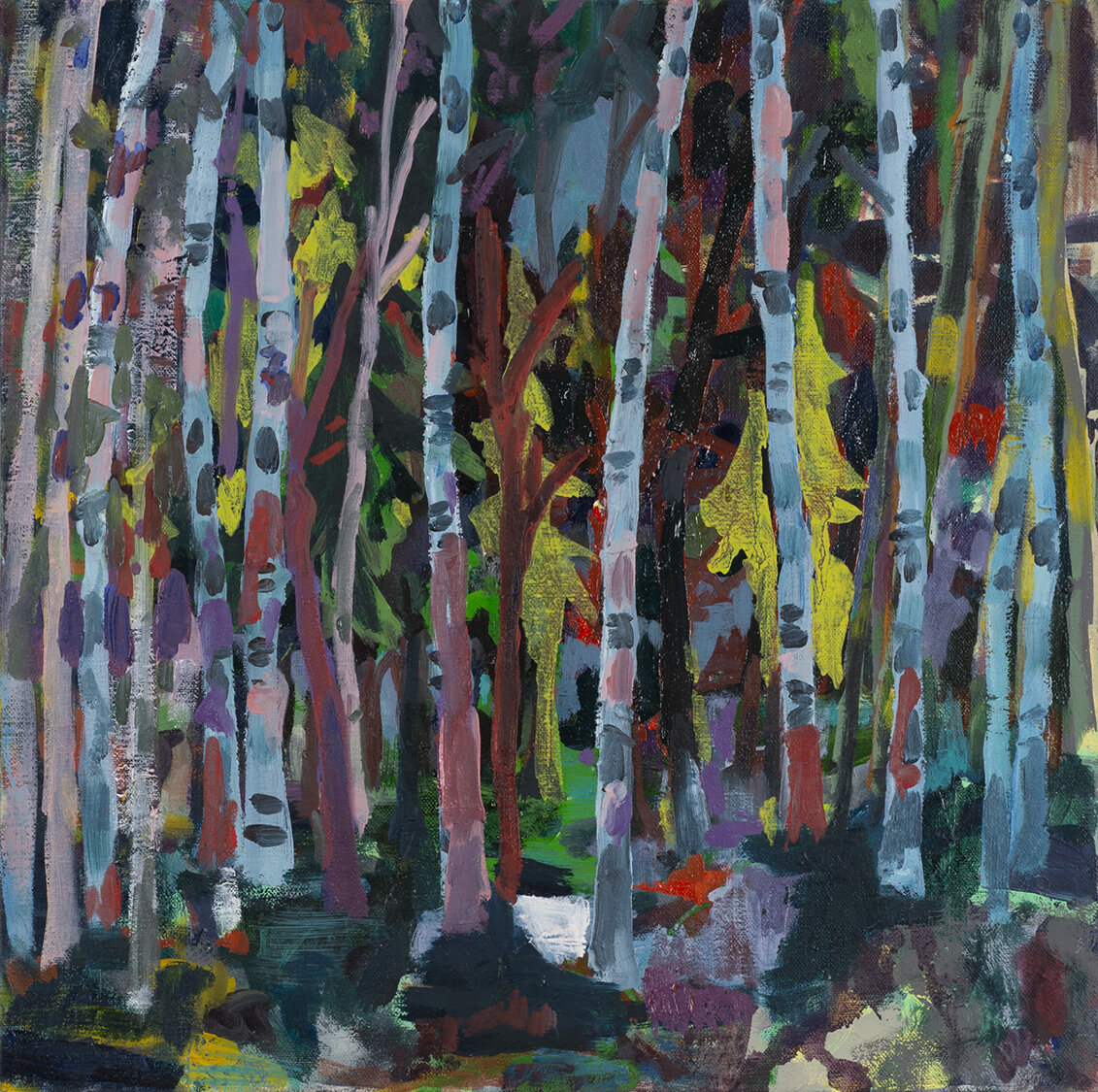   Forest Study , 2020, oil on linen, 16 in. x 16 in. 