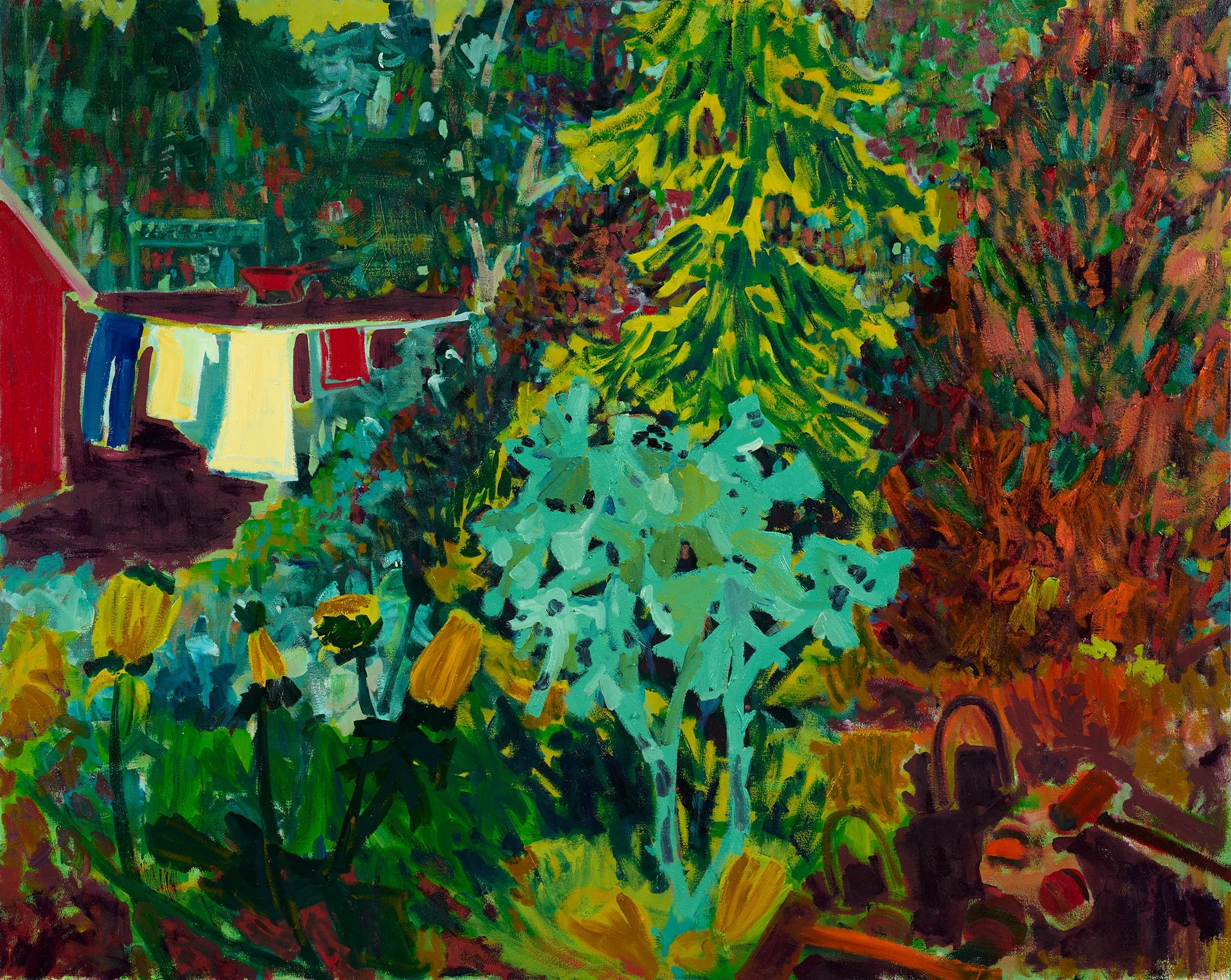   On the Line,  2025   oil on canvas   48" x 60" 