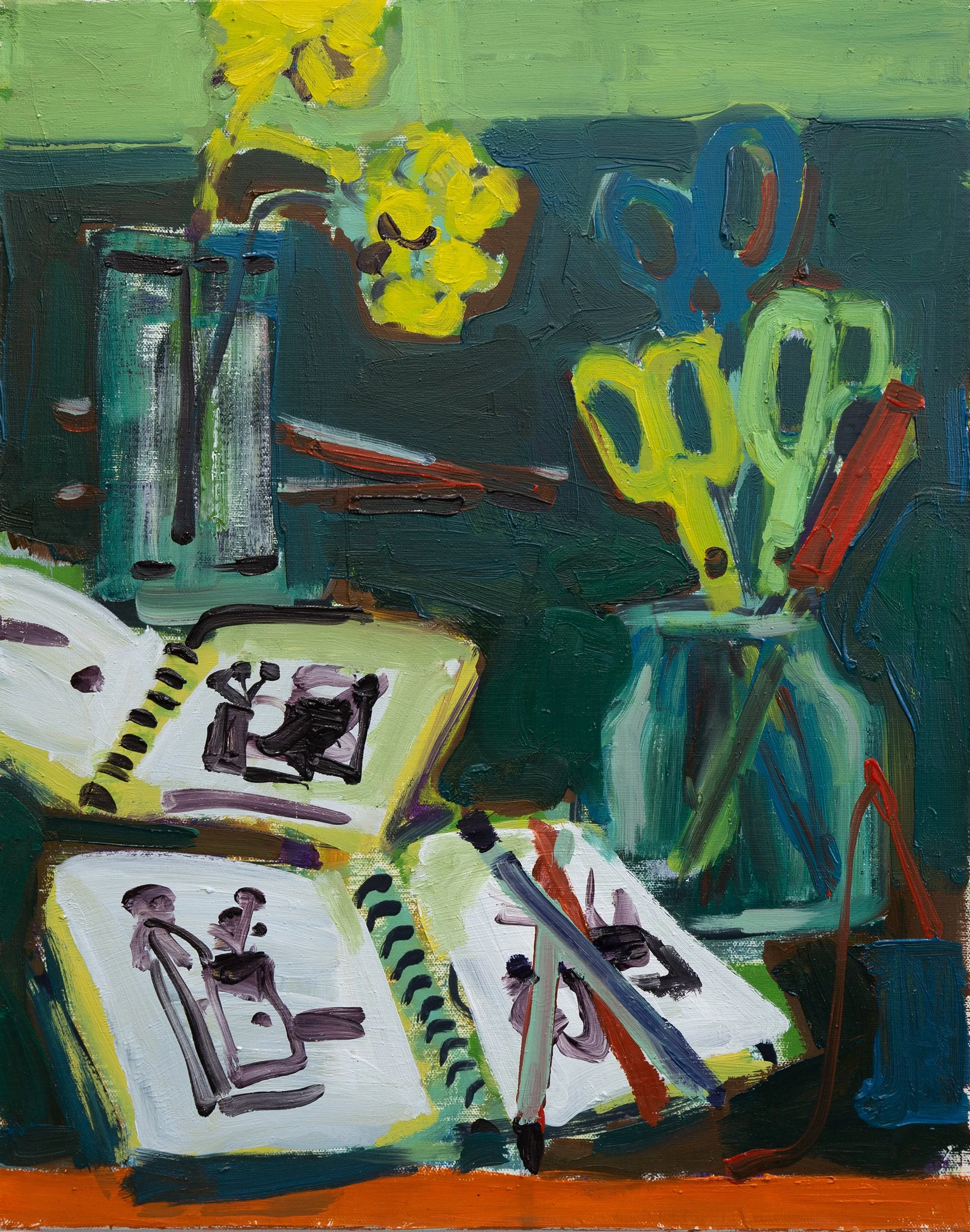   Half Past Two , 2025  oil and acrylic on canvas  20 in. x 16 in. 