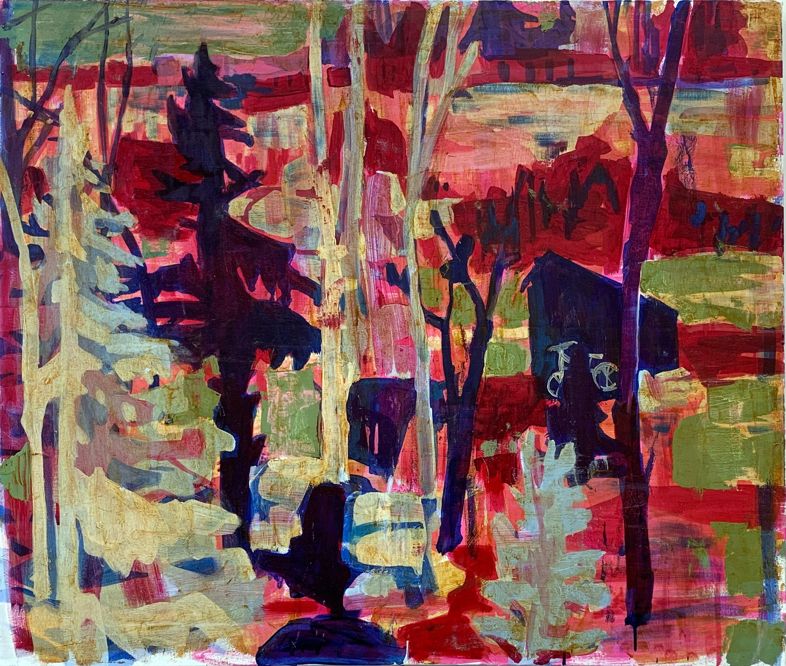   Tryst,  2021  oil and acrylic on canvas  34 in x 40 in. 