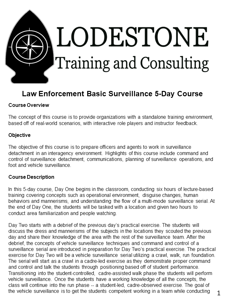 Law Enforcement Basic Surveillance 5-Day Course Slide1.PNG