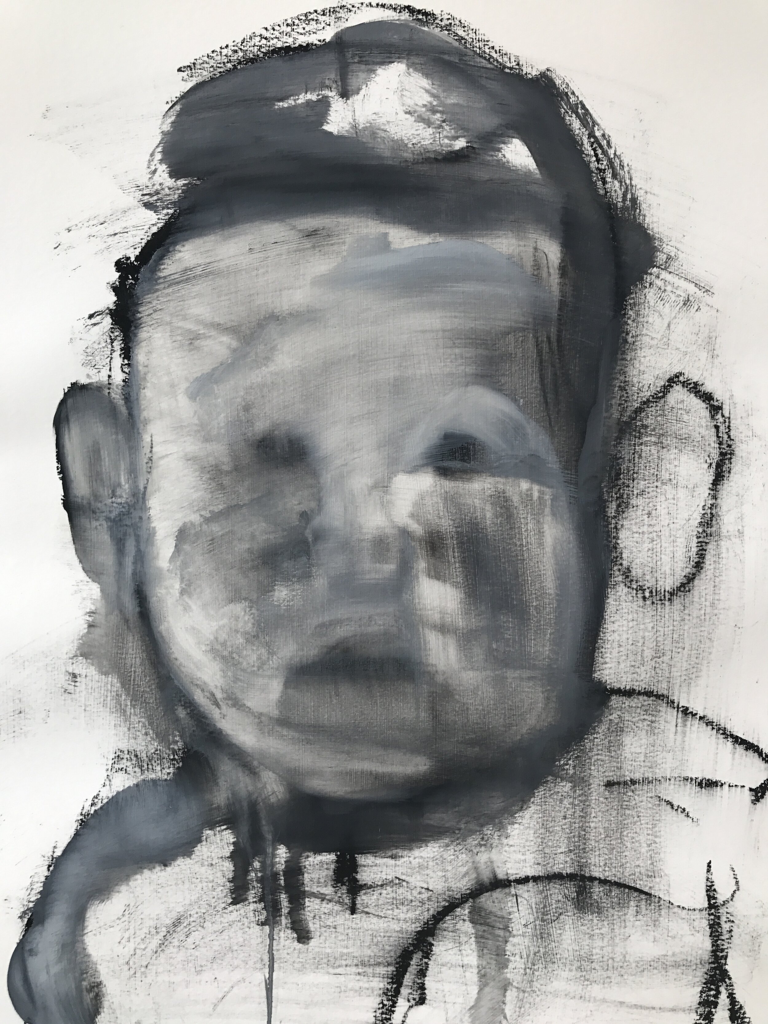  Untitled, 2018. oil and charcoal on paper. 76.2cm x 55.88cm 