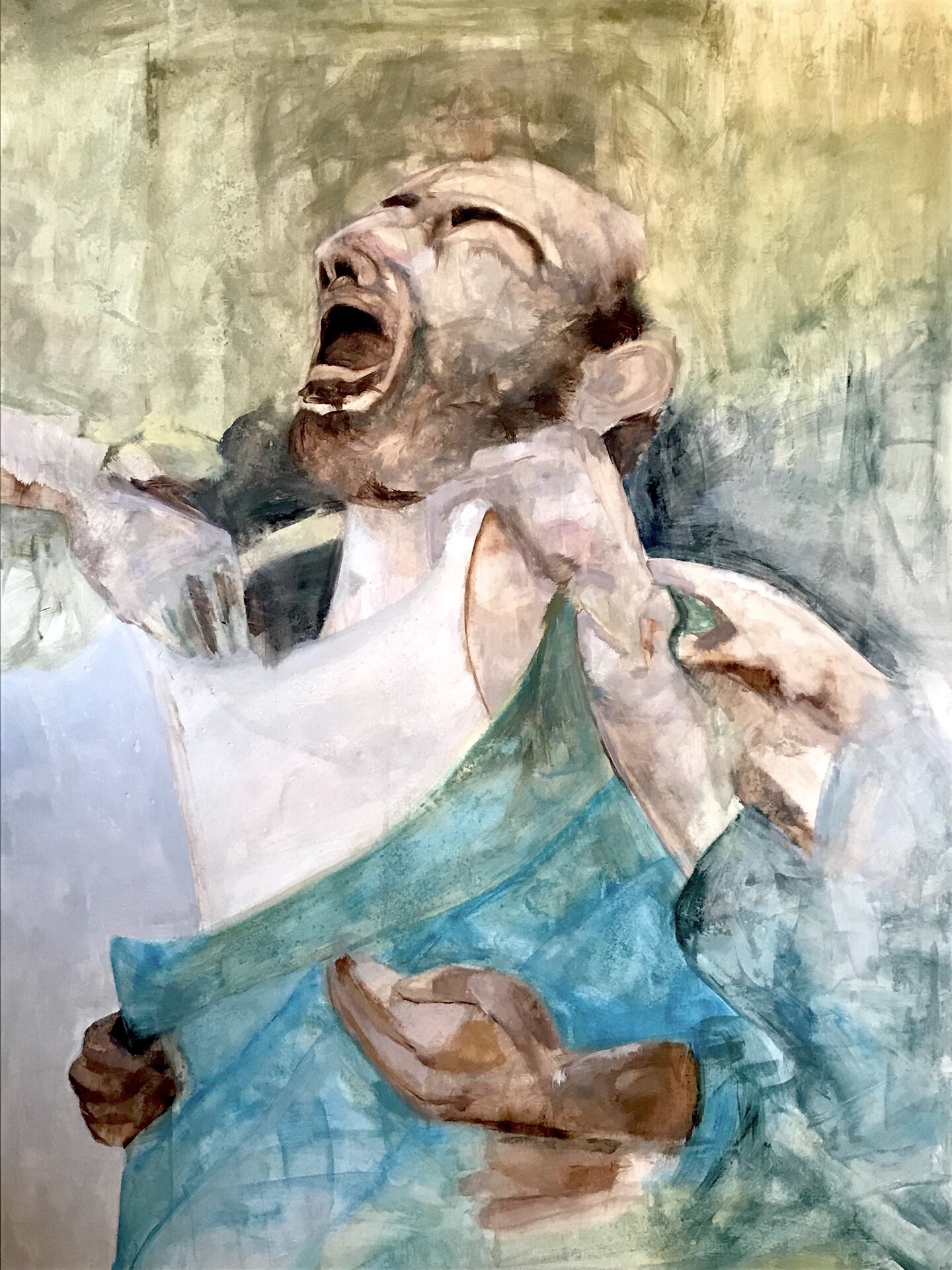   Father (Syria) , 2018. oil on plywood. 122cm x 91cm 