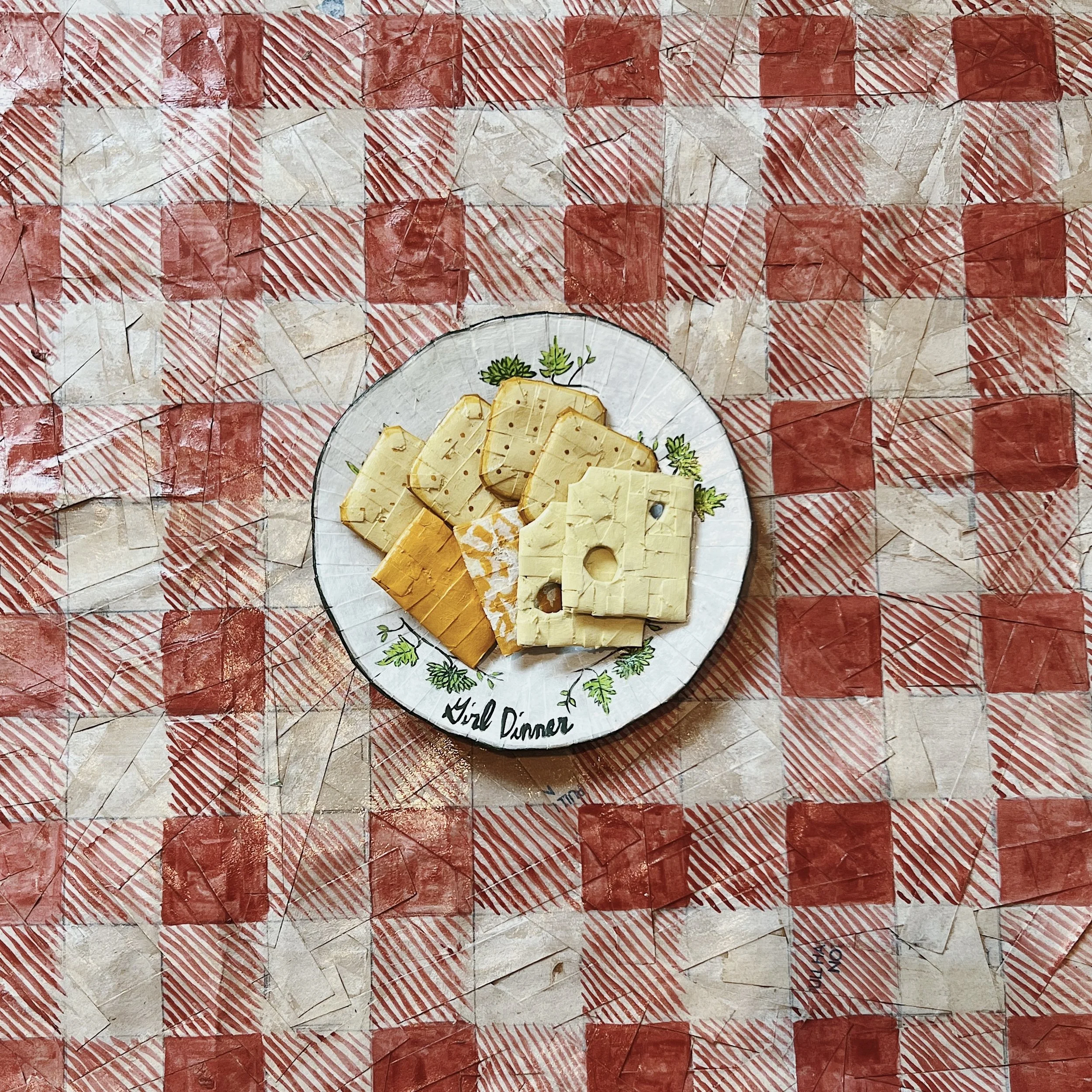Girl Dinner Plate
Cardboard, paint, paper bags
$45 