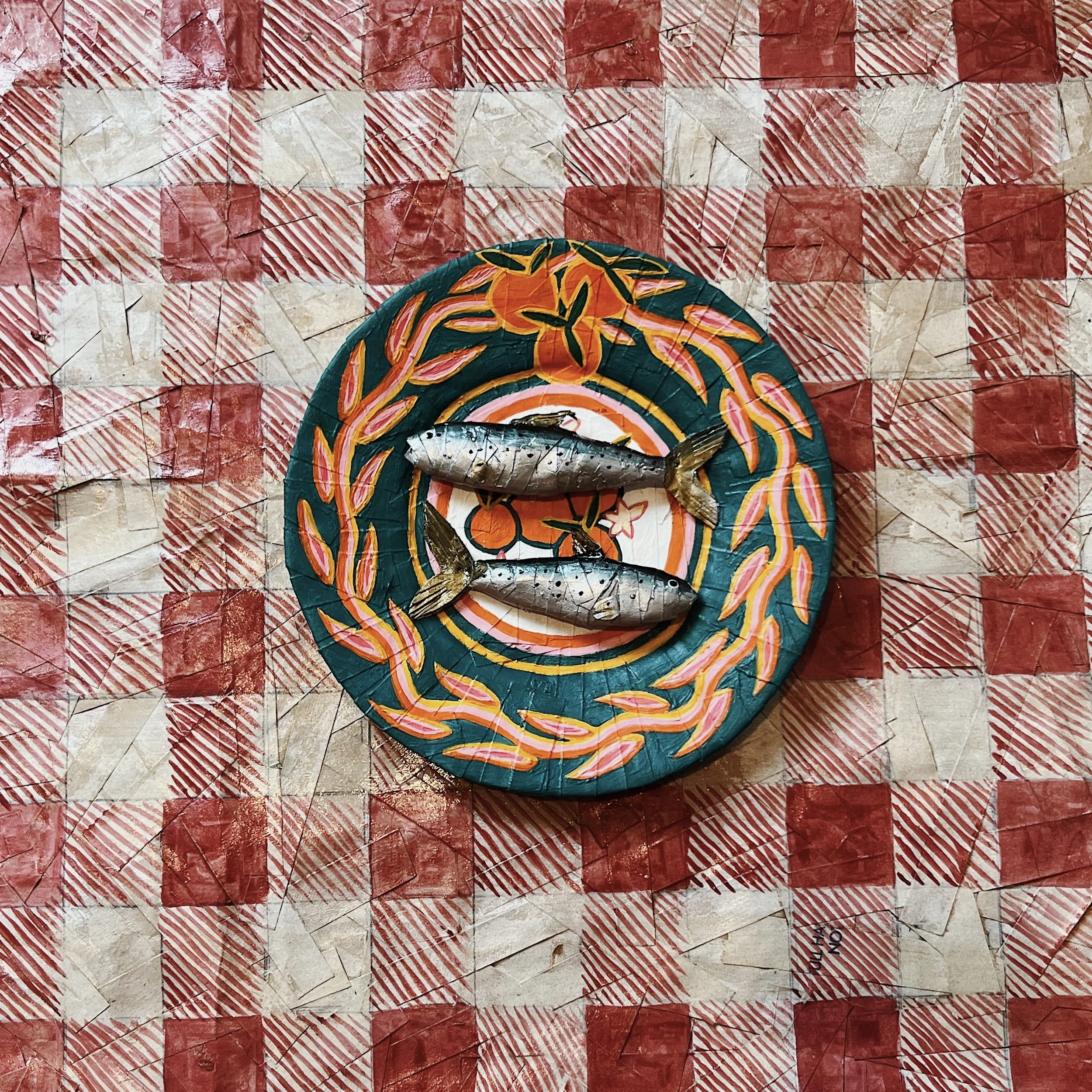 Oranges & Sardines Plate
Cardboard, paint, paper bags
SOLD