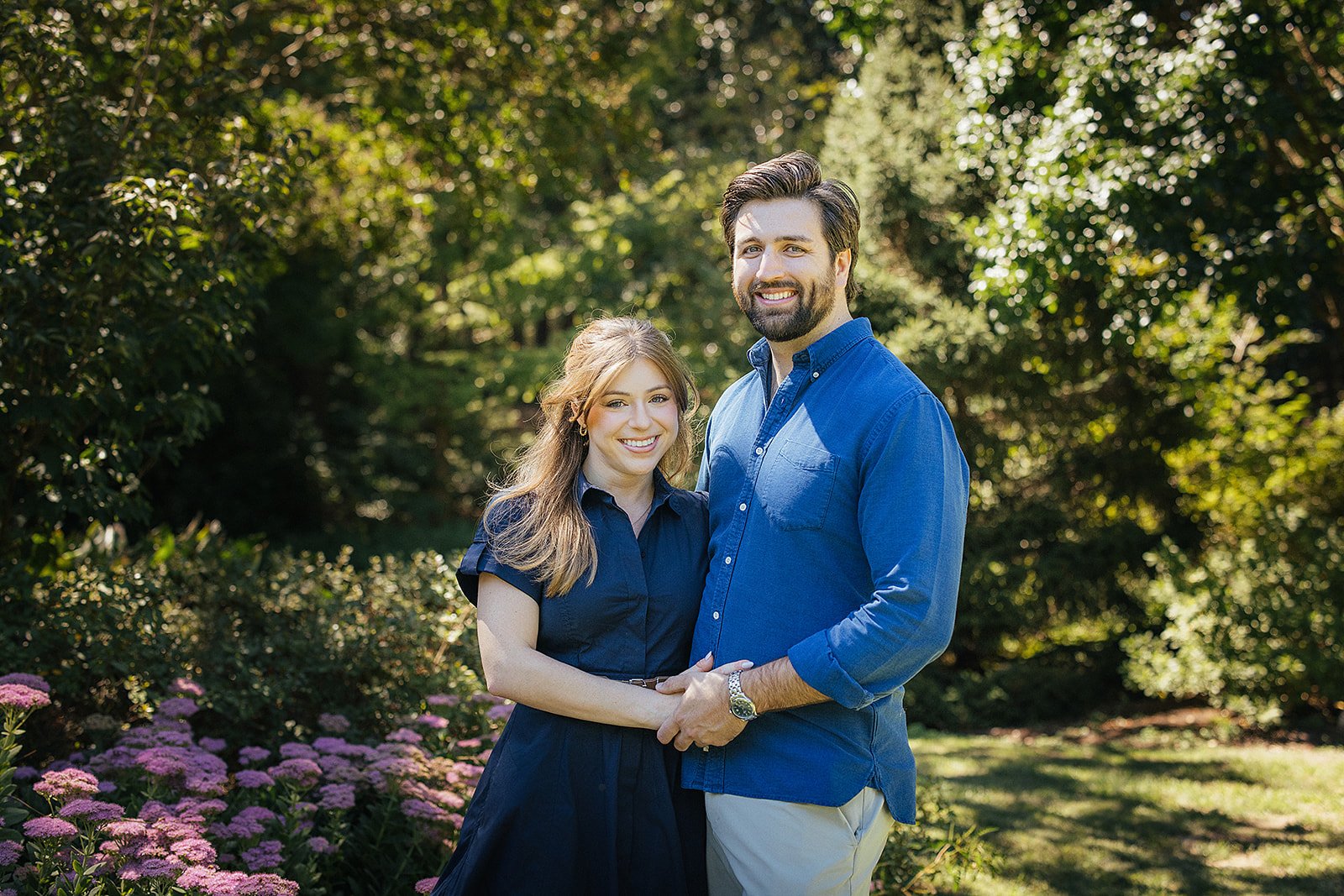 Couple photography in Sarah P Duke Gardens Durham NC