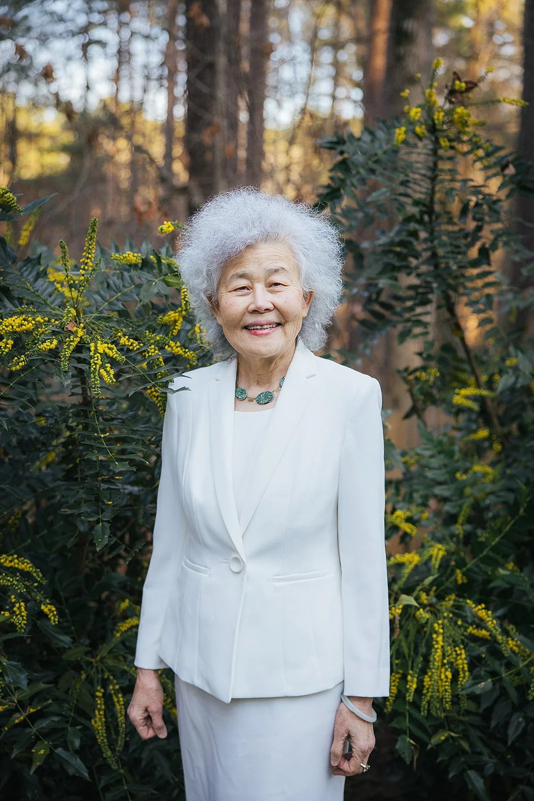 Portrait of grandmother outside Durham NC