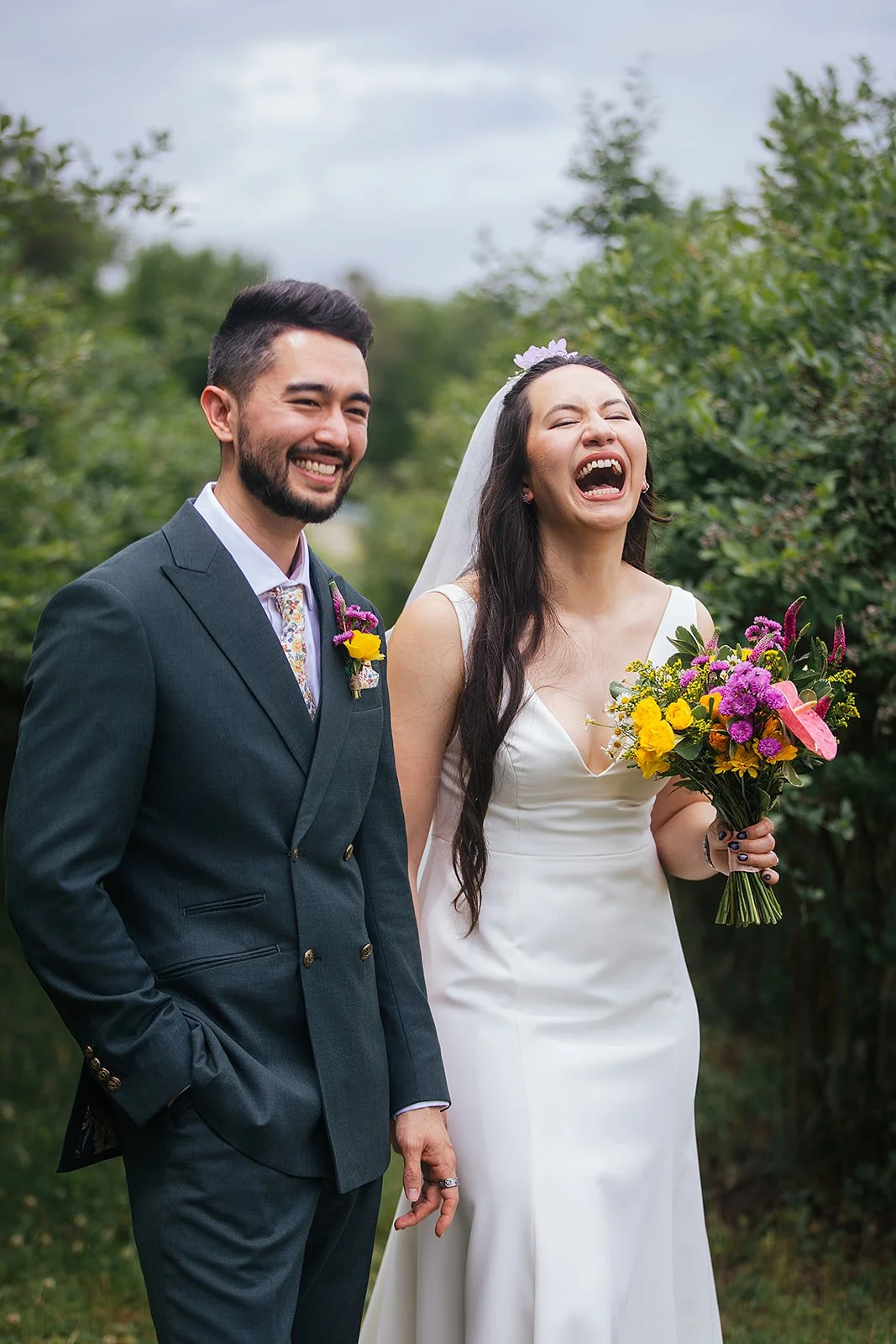 Durham wedding photographer — bride and groom portraits outdoors