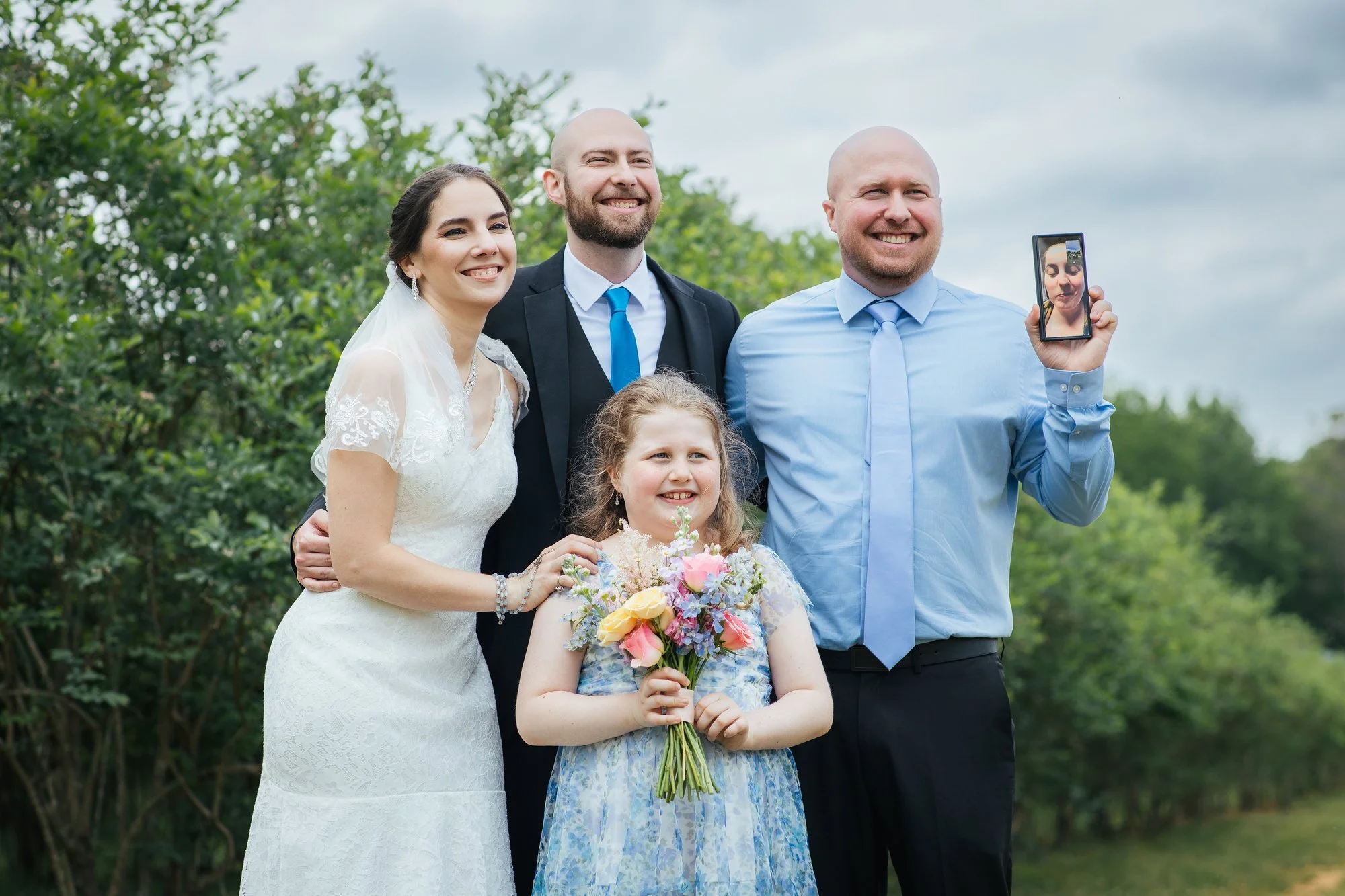 Family gathered for the wedding reception — Chapel Hill wedding photographer
