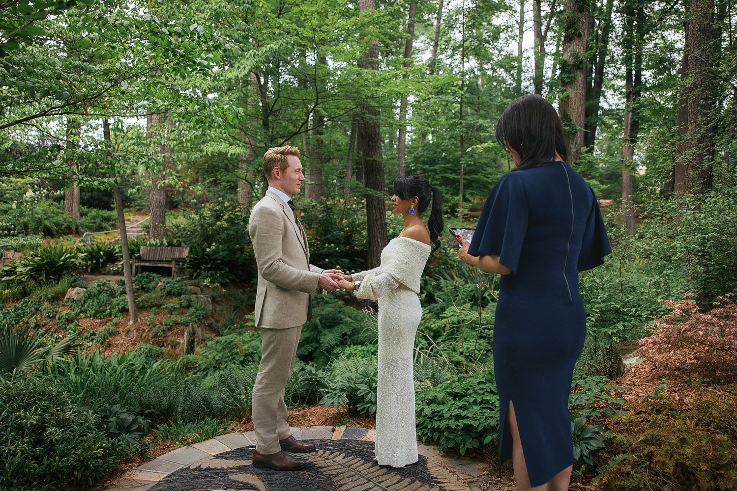 Vow renewal in Duke Gardens in Durham, NC