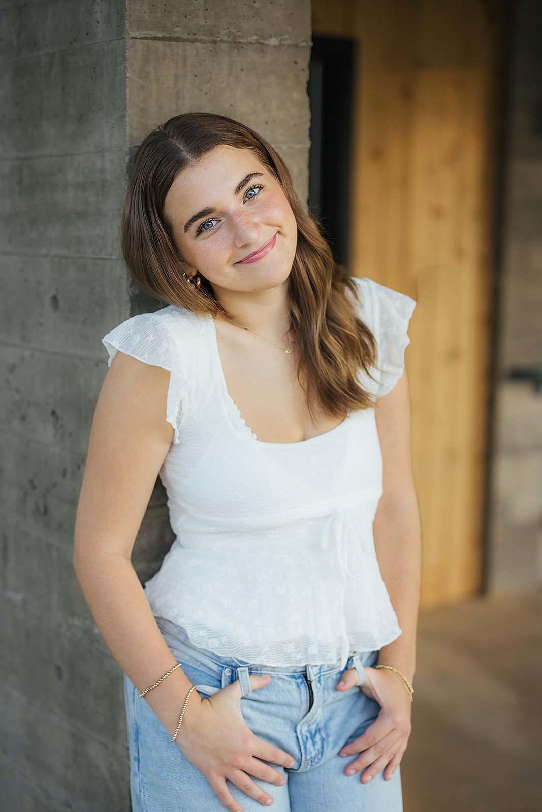 Senior Girl Smiling During Senior Portrait Session