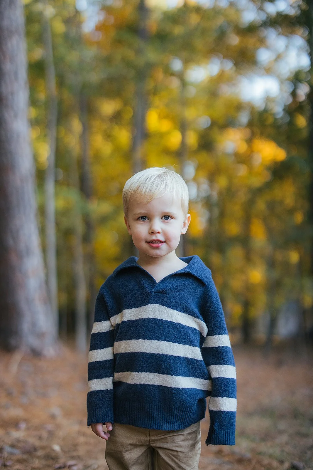 YoungBoyBlueAndWhiteStripedSweaterOutsideFamilySessionChapelHillNC