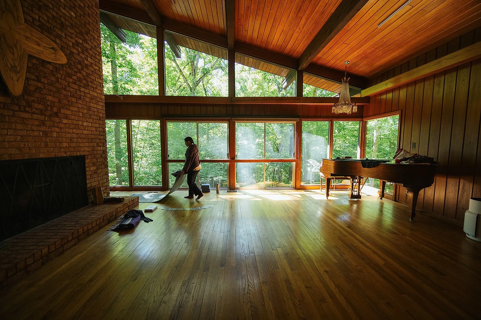 Durham yoga branding session in natural morning light