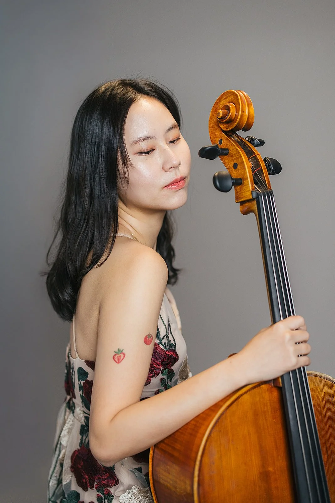 Woman with Cello Durham NC Branding Photography Session