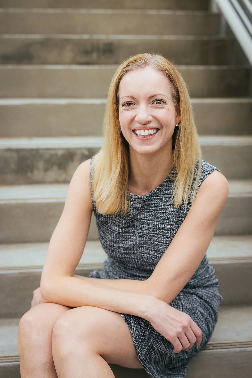 Woman Headshot Posed on Steps of WRAL Azalea Gardens