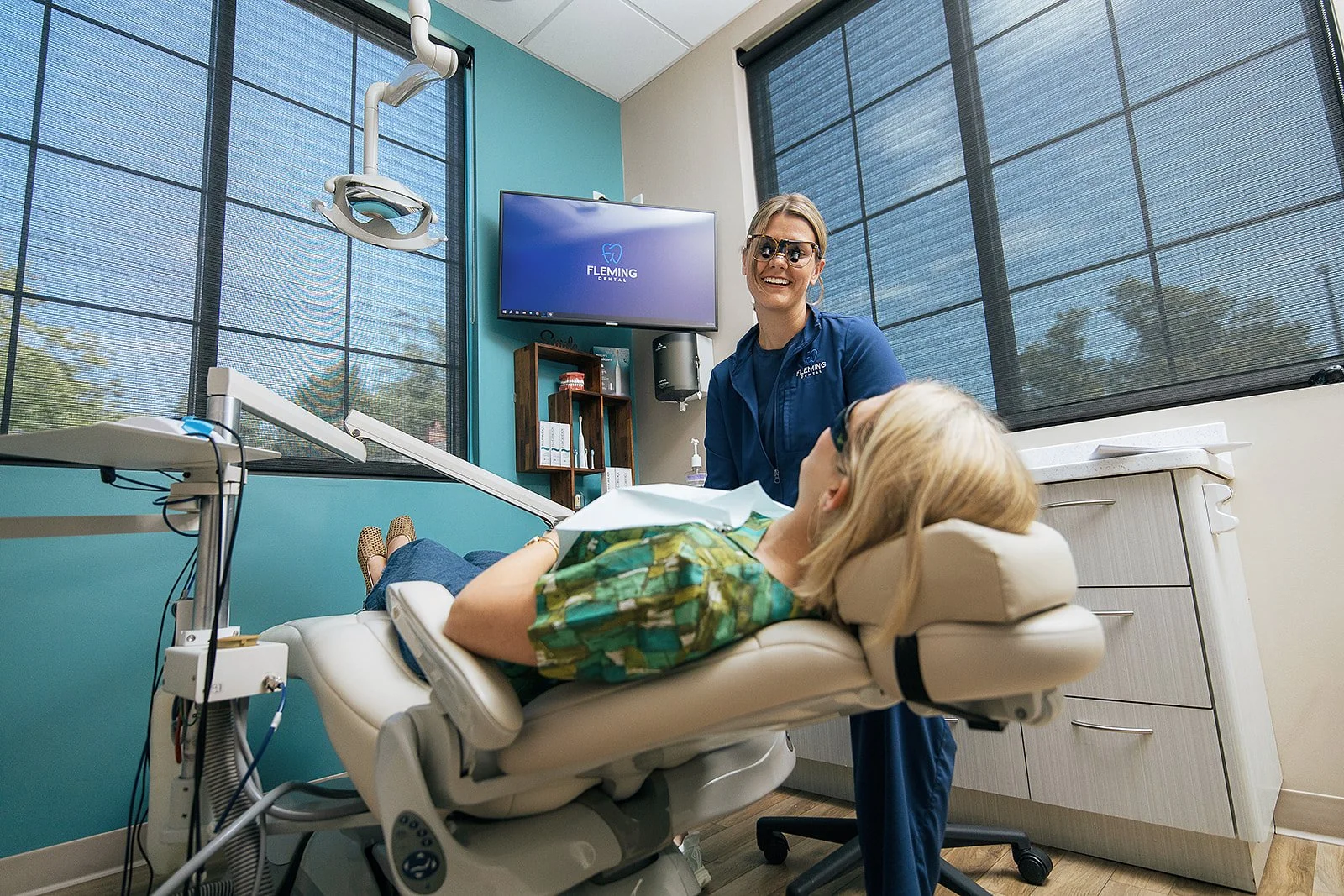 Dentist Chatting with Patient Branding Photography Session Durham NC