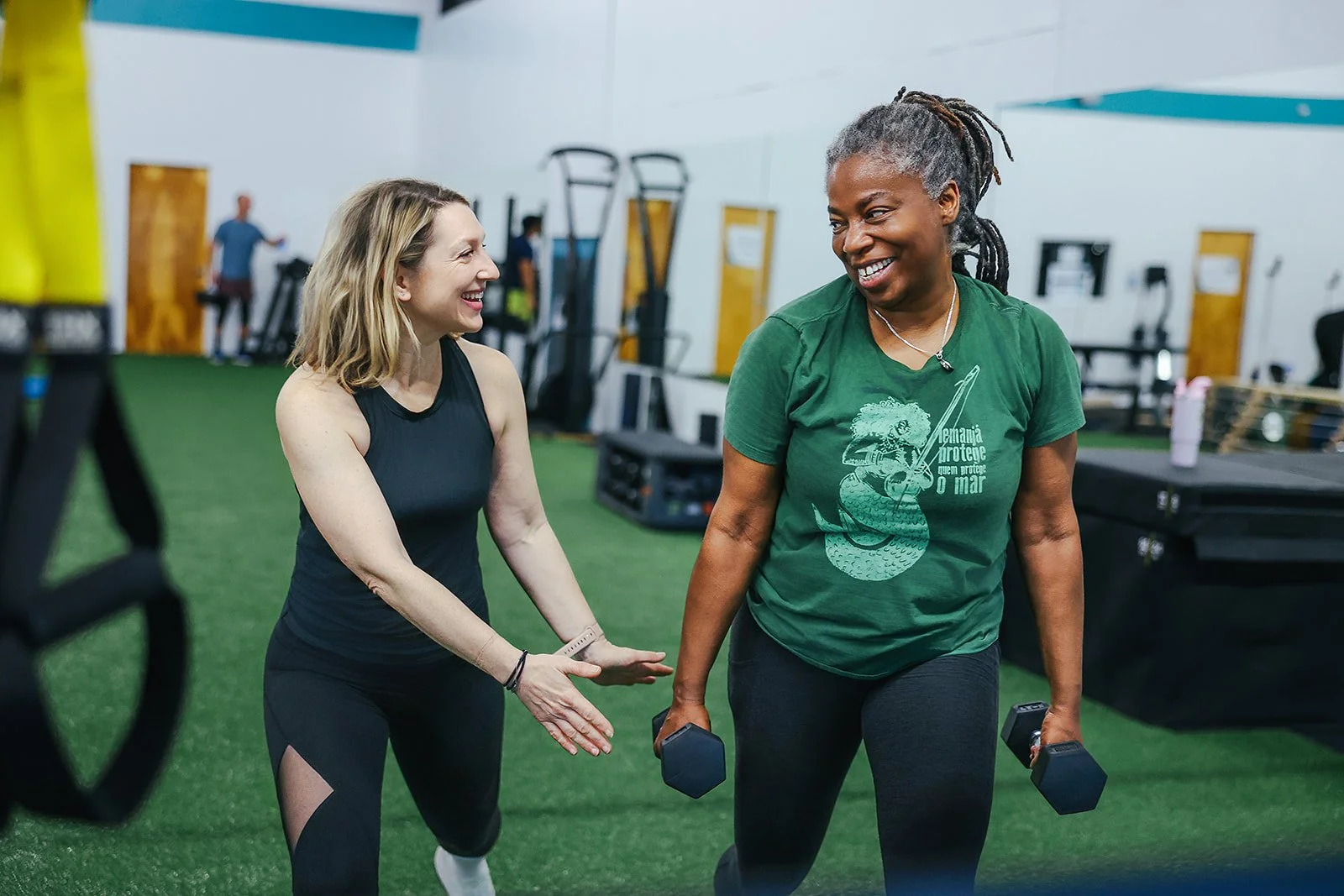 personal training demo at Durham, NC wellness center for local business photography