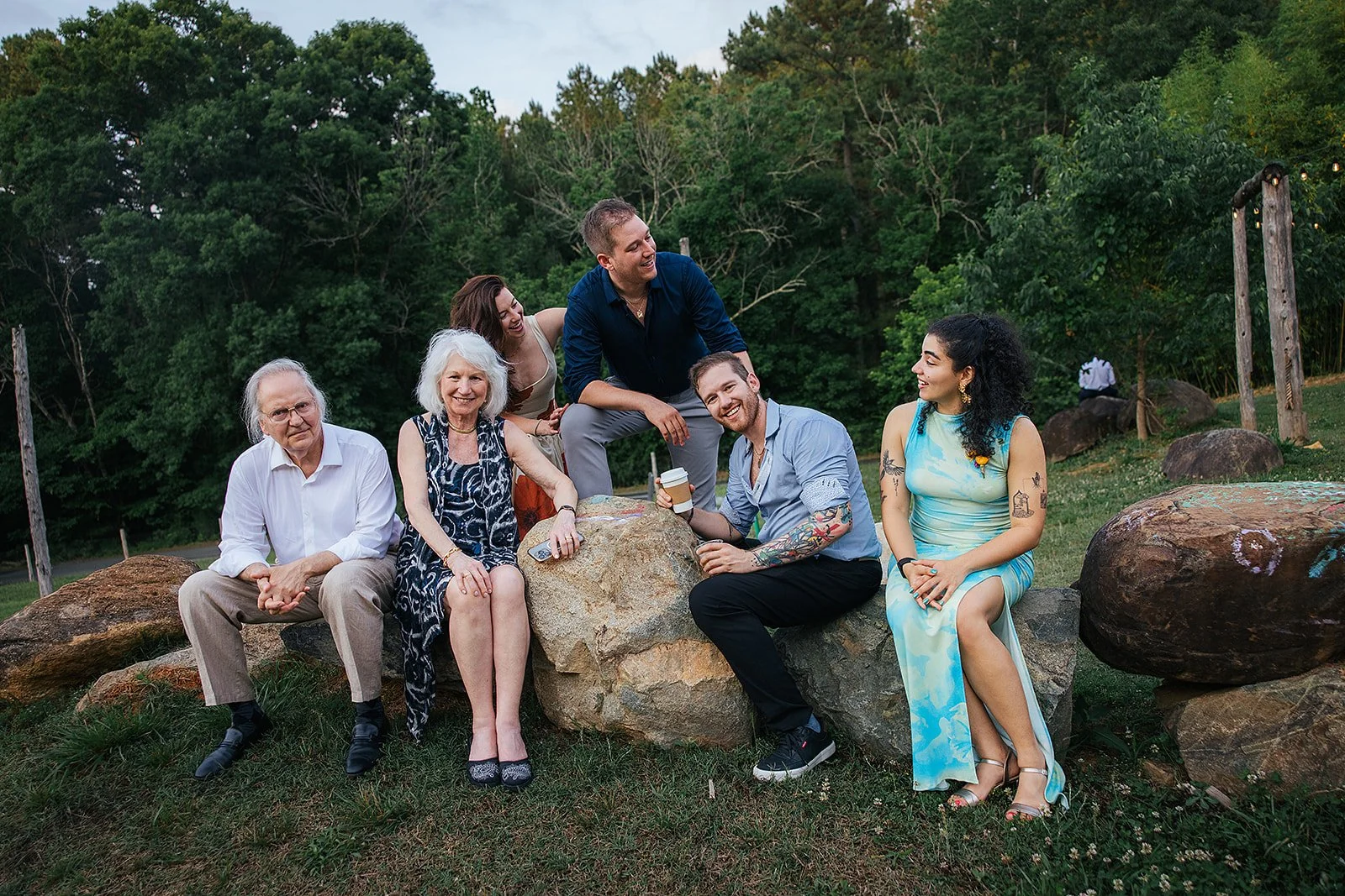 Chapel Hill NC wedding reception — candid guest moments