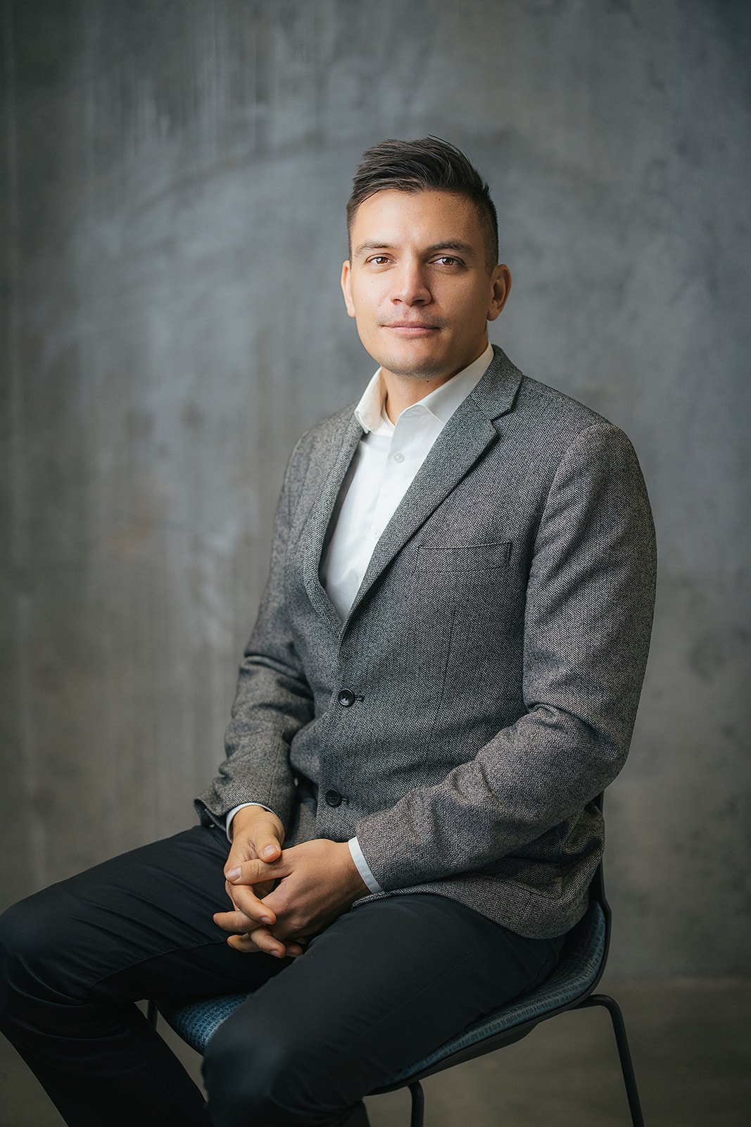 Man in Grey Blazer Professional Headshot Durham nC