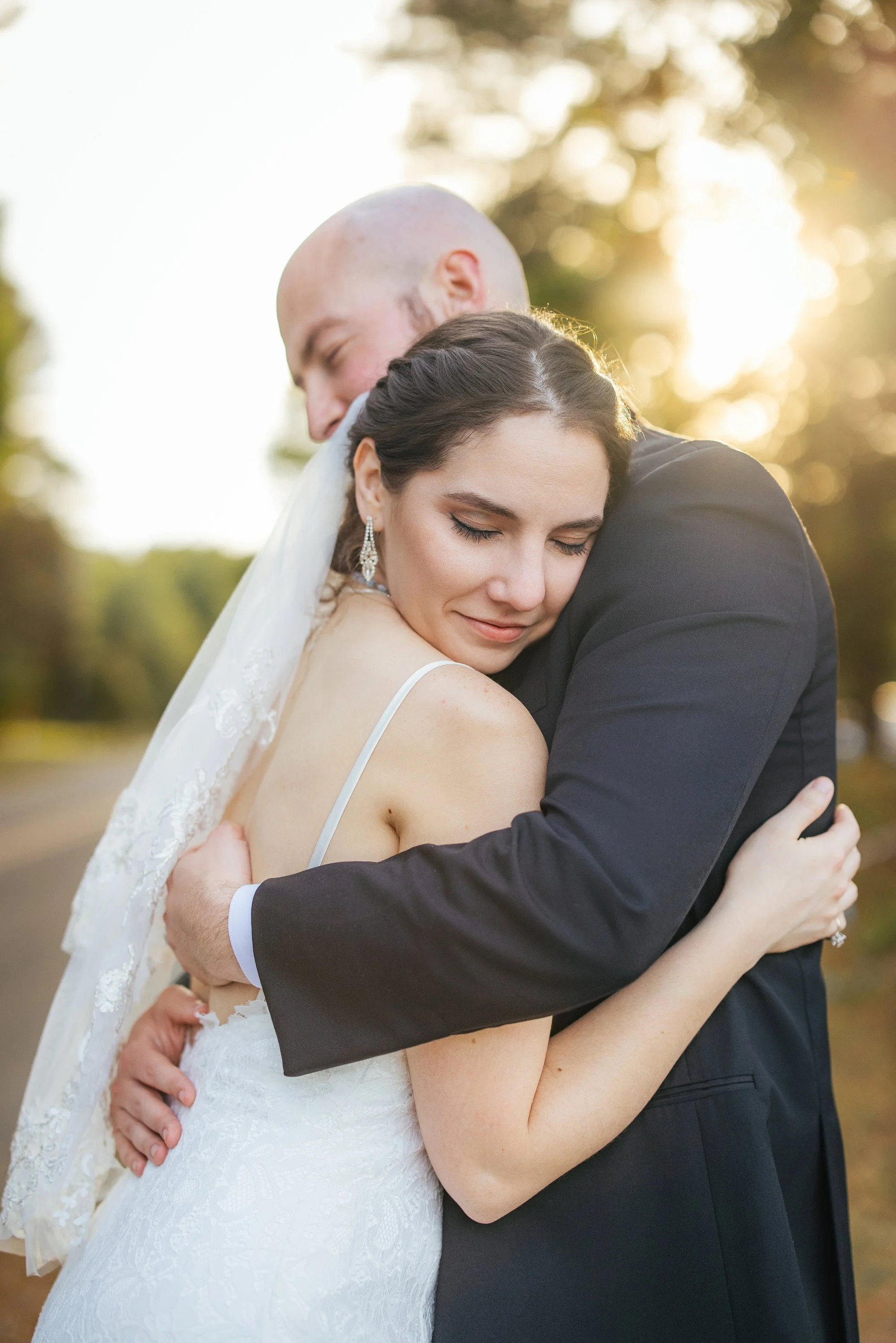 Emotional first look between Bea and Tim — Chapel Hill NC wedding photographer