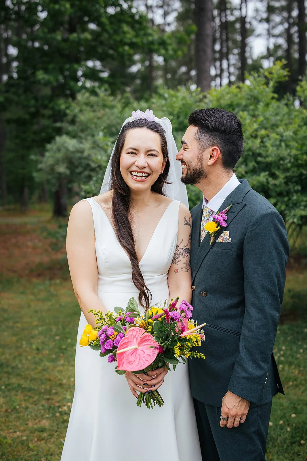 Durham wedding photographer — bride and groom portraits outdoors