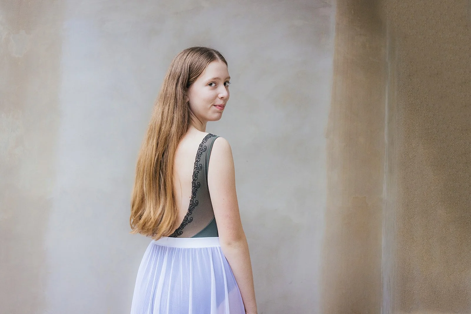 Ballerina Looking Over Shoulder During Personal Branding Session