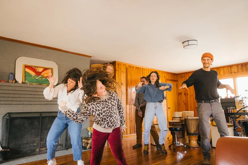 Dance Party in Living Room During In-Home Portrait Session