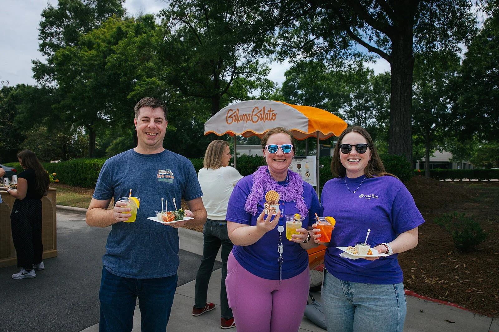 Volunteers in Purple Shirts with Gelato at Raleigh Event