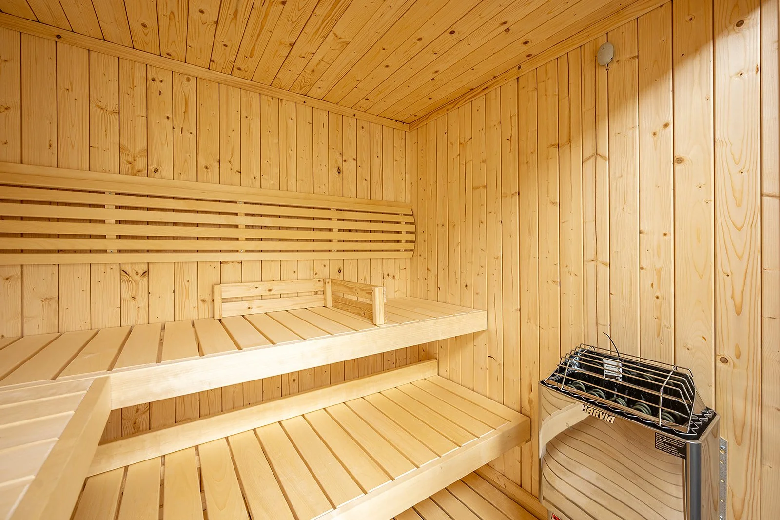 Local business photography session at Durham, NC gym showcases sauna