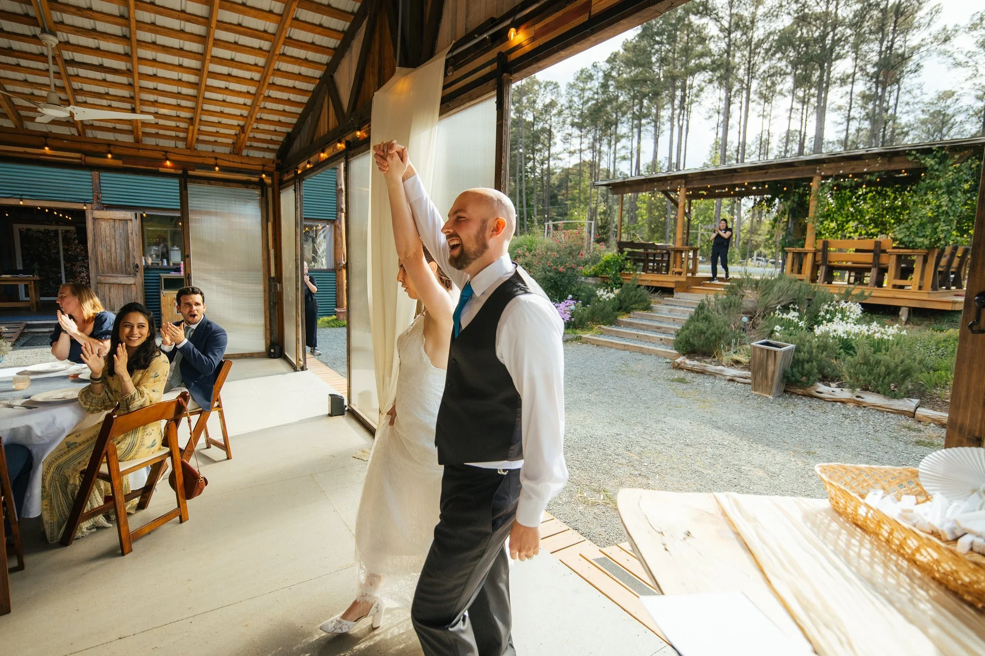 Wedding reception at The Honeysuckle Tea House Chapel Hill — Durham wedding photographer