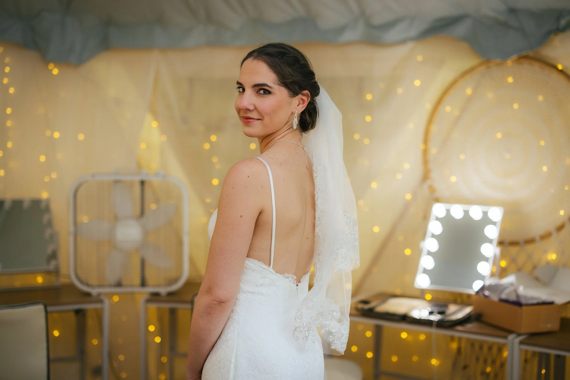Bride in her mother's vintage lace wedding dress — Honeysuckle Tea House, Chapel Hill NC wedding photographer