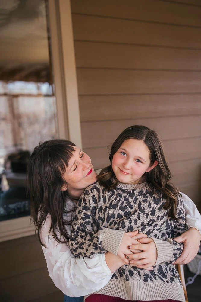 Mom and Daughter Hugging Durham NC