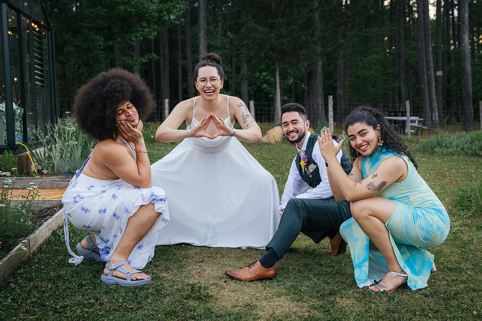 Chapel Hill NC wedding reception — candid guest moments