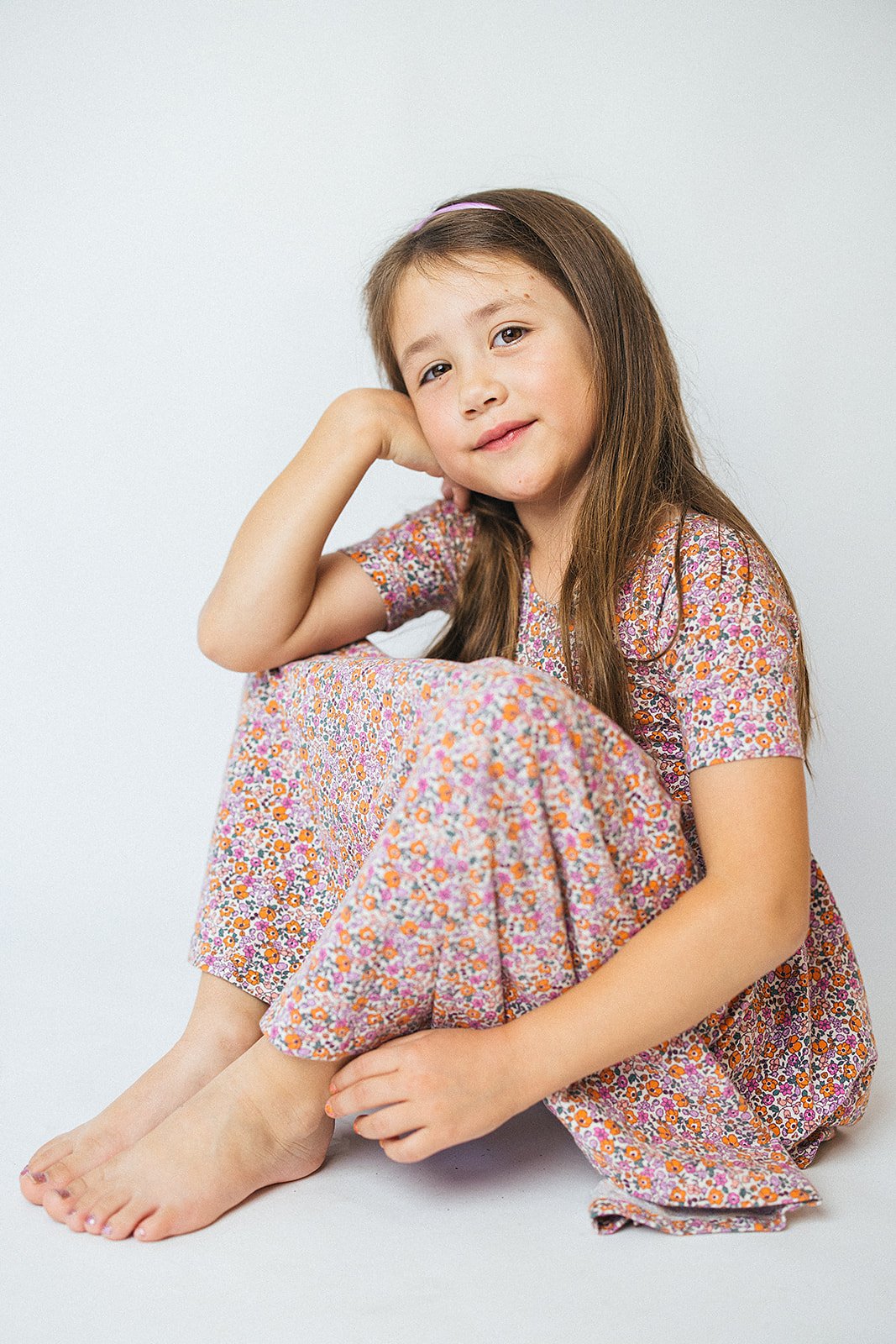 Young Girl Smiling In Studio Portrait Session Durham NC