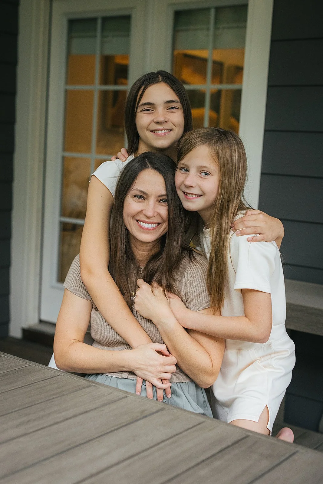 Mom and daughters in-home family photography session Chapel Hill NC
